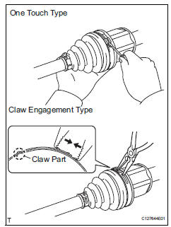 Toyota RAV4. Remove front axle inboard joint boot no. 2 Clamp