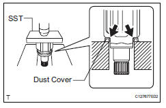 Toyota RAV4. Install front drive shaft dust cover lh