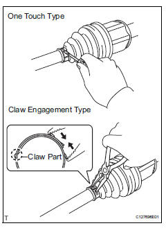 Toyota RAV4. Install front axle inboard joint boot clamp