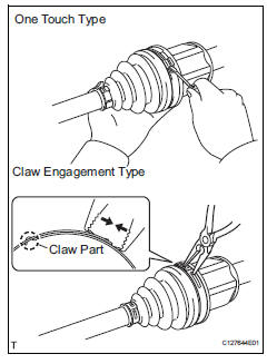 Toyota RAV4. Remove front axle inboard joint boot no. 2 Clamp