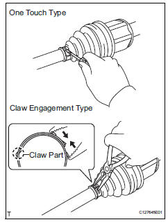 Toyota RAV4. Remove front axle inboard joint boot clamp