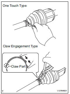 Toyota RAV4. Remove front axle inboard joint boot clamp lh