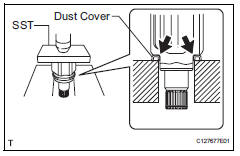 Toyota RAV4. Install front drive shaft dust cover lh