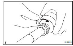 Toyota RAV4. Install front axle outboard joint boot clamp