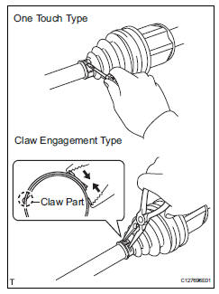 Toyota RAV4. Install front axle inboard joint boot clamp