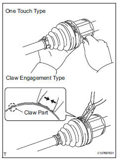 Toyota RAV4. Install front axle inboard joint boot no. 2 Clamp