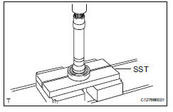 Toyota RAV4. Remove front drive shaft bearing