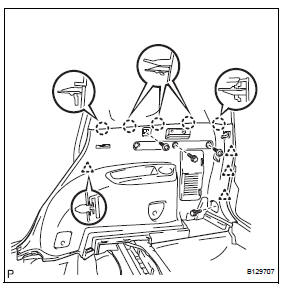 Toyota RAV4. Remove deck trim side panel assembly rh (w/o rear no. 2 Seat)
