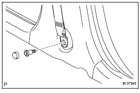 Toyota RAV4. Remove lower center pillar garnish lh