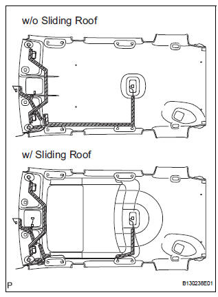 Toyota RAV4. Install no. 1 Roof wire