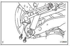 Toyota RAV4. Disconnect rear shock absorber assembly lh