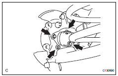 Toyota RAV4. Remove rear axle hub and bearing assembly lh