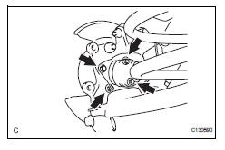 Toyota RAV4. Install rear axle hub and bearing assembly lh