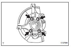 Toyota RAV4. Remove front axle hub sub-assembly lh