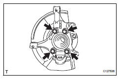 Toyota RAV4. Install front axle hub sub-assembly lh