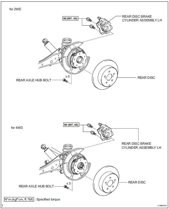 Toyota RAV4 Service Manual Rear axle hub bolt Axle