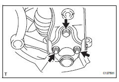 Toyota RAV4. Disconnect front suspension no. 1 Lower arm sub-assembly lh