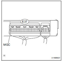 Toyota RAV4. Check air conditioning amplifier (mgc voltage)