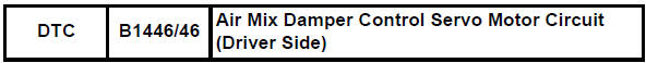 Toyota RAV4. Air mix damper control servo motor circuit (driver side)