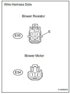 Toyota RAV4. Check wire harness (blower resistor - blower motor)