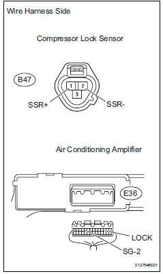 Toyota RAV4. Check wire harness (compressor lock sensor - air conditioning amplifier)