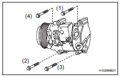 Toyota RAV4. Install cooler compressor assembly