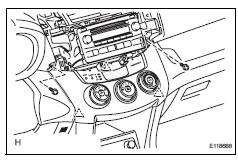 Toyota RAV4. Remove air conditioning control assembly