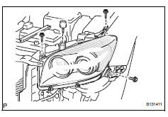 Toyota RAV4. Remove headlight assembly