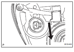 Toyota RAV4. Remove front turn signal light bulb