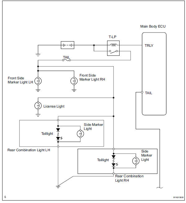 Toyota RAV4. Taillight relay circuit