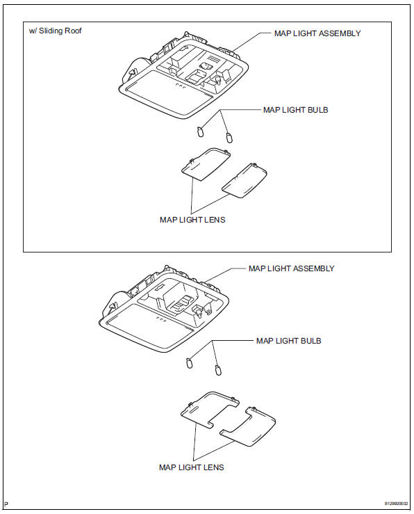 Toyota RAV4. Map light assembly