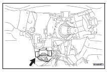 Toyota RAV4. Remove headlight dimmer switch assembly