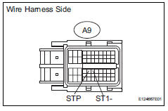 Toyota RAV4. Check wire harness (ecm - battery)