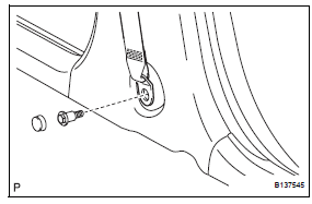 Toyota RAV4. Install lower center pillar garnish lh