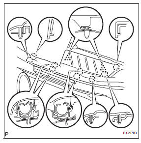 Toyota RAV4. Install front pillar garnish lh