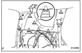 Toyota RAV4. Install inner roof side garnish assembly lh (w/ rear no. 2 Seat)