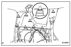 Toyota RAV4. Install inner roof side garnish assembly lh (w/o rear no. 2 Seat)