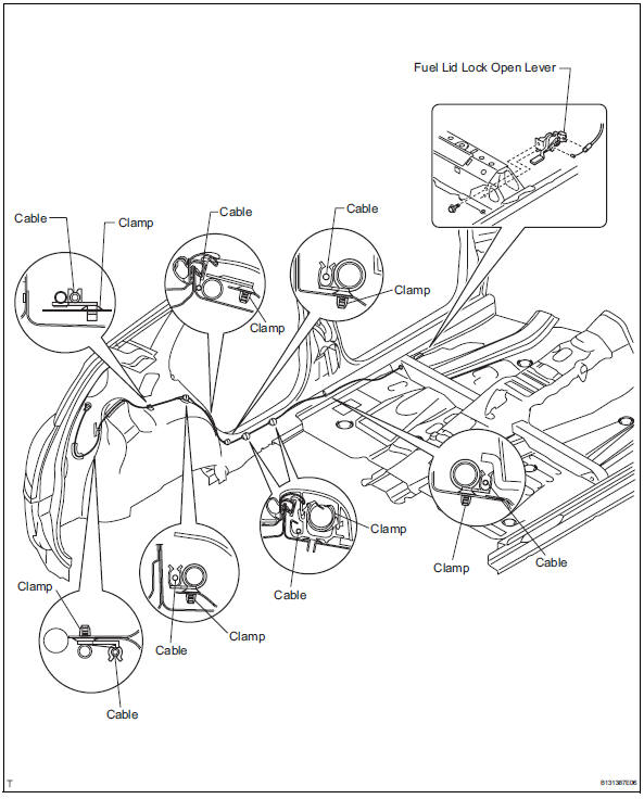 Toyota RAV4. Remove fuel lid lock control cable subassembly