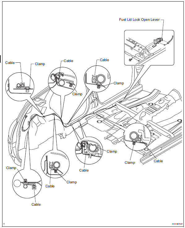 Toyota RAV4. Install fuel filler opening lid lock retainer