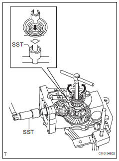Toyota RAV4. Adjust differential ring gear backlash