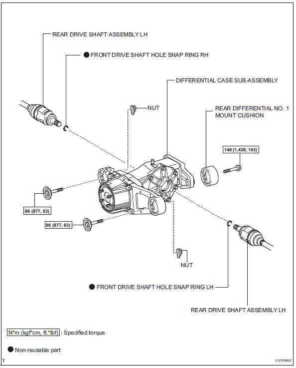 Toyota RAV4. Rear differential carrier assembly