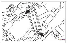 Toyota RAV4. Remove rear suspension member brace lh