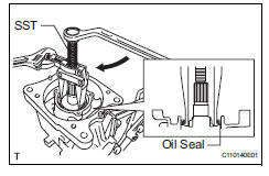 Toyota RAV4. Remove diaphragm oil seal