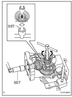 Toyota RAV4. Inspect differential ring gear backlash