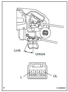 Toyota RAV4. Inspect rear door with motor lock assembly lh