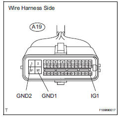 Toyota RAV4. Check wire harness (abs and traction actuator - battery and body ground)