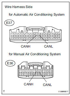 Toyota RAV4. Check can bus line for disconnection (air conditioning amplifier branch wire)