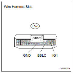 Toyota RAV4. Check wire harness (4wd control ecu - battery and body ground)