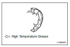 Toyota RAV4. Install no. 2 Parking brake shoe assembly lh