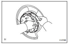 Toyota RAV4. Install no. 2 Parking brake shoe assembly lh